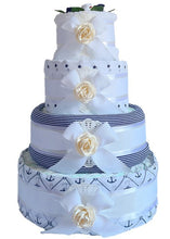 Load image into Gallery viewer, 4 Tier Baby Stripes Nappy Cake