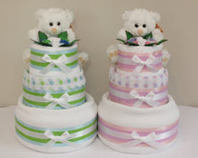 Load image into Gallery viewer, 3 Tier Gold Nappy Cake