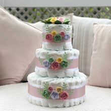 Load image into Gallery viewer, 3 Tier Bronze Spring Time Nappy Cake