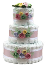 Load image into Gallery viewer, 3 Tier Bronze Spring Time Nappy Cake