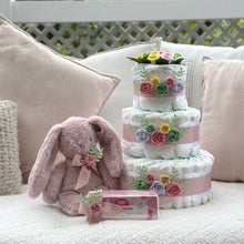Load image into Gallery viewer, 3 Tier Bronze Spring Time Nappy Cake