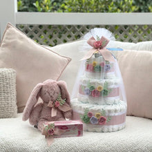Load image into Gallery viewer, 3 Tier Bronze Spring Time Nappy Cake