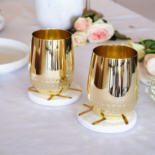 Clinq Gold Half-hammered Glasses