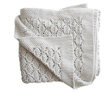 Load image into Gallery viewer, Alimrose Organic Cotton Knitted Baby Blanket - Cloud
