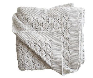 Alimrose Organic Cotton Knitted Baby Blanket - Cloud
