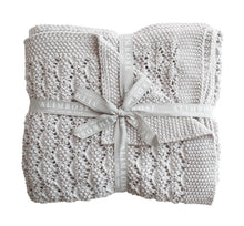 Load image into Gallery viewer, Alimrose Organic Cotton Knitted Baby Blanket - Cloud