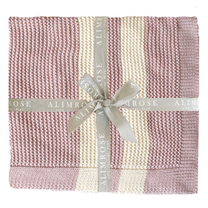 Alimrose Cotton Knitted Baby Blanket - Pink