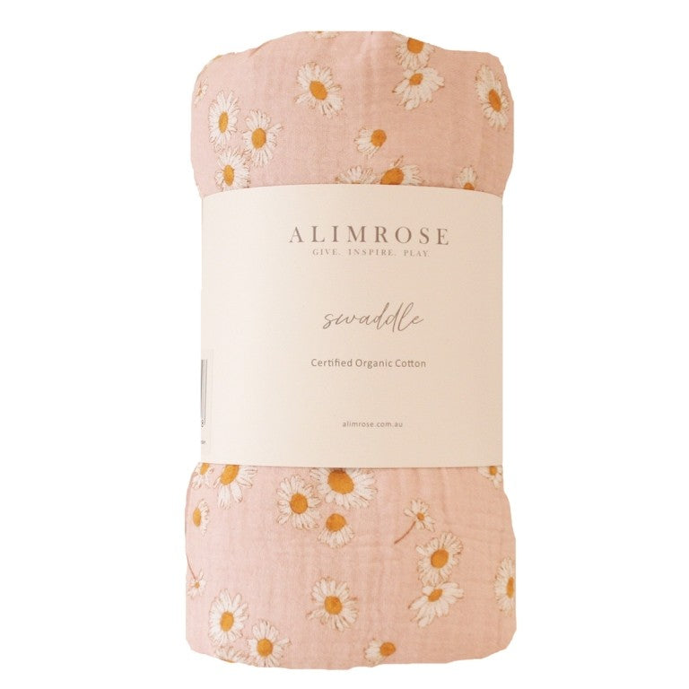 Alimrose Organic Muslin Wrap - Baby Daisy