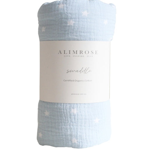 Alimrose Organic Muslin Wrap - Blue Starry Night