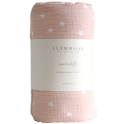 Alimrose Organic Muslin Wrap - Pink Starry Night