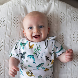 Under The Sea Organic Cotton Bib