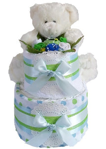2 Tier Gold Nappy Cake