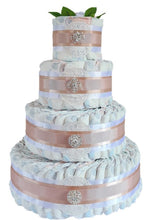 Load image into Gallery viewer, 4 Tier Bronze Sparkle Nappy Cake