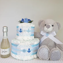 Load image into Gallery viewer, 2 Tier Bronze Buoys Nappy Cake