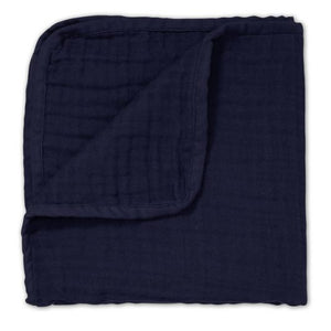 Organic Muslin Blanket - Navy