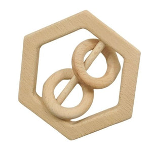 Natural Beech Wood Teething Rattle