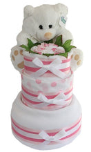 Load image into Gallery viewer, 3 Tier Gold Nappy Cake