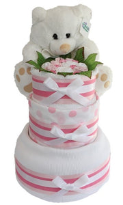 3 Tier Gold Nappy Cake